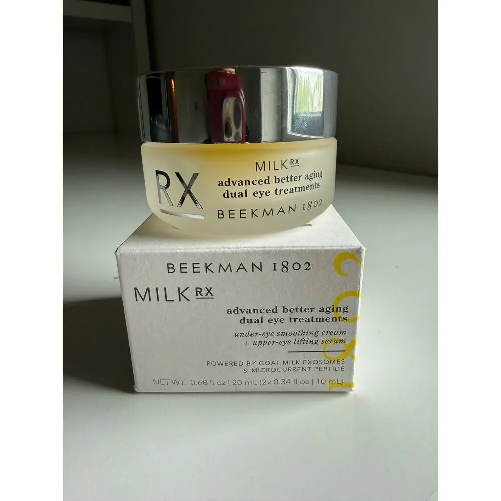 $68 New Beekman 1802 Milk RX Dual Eye Treatment Cream + Serum 20mL Anti Aging